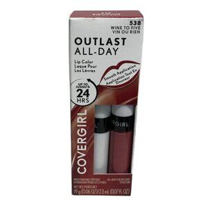 Covergirl Lip Color Outlast All Day 538 Wine To Five 24HR Topcoat Dual Pack